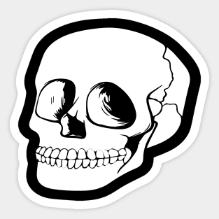 Cracked simple Skull Sticker